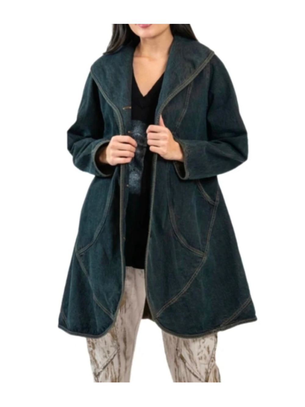Nwt Cynthia Ashby Denim Jean Pando Jacket in Copper Large